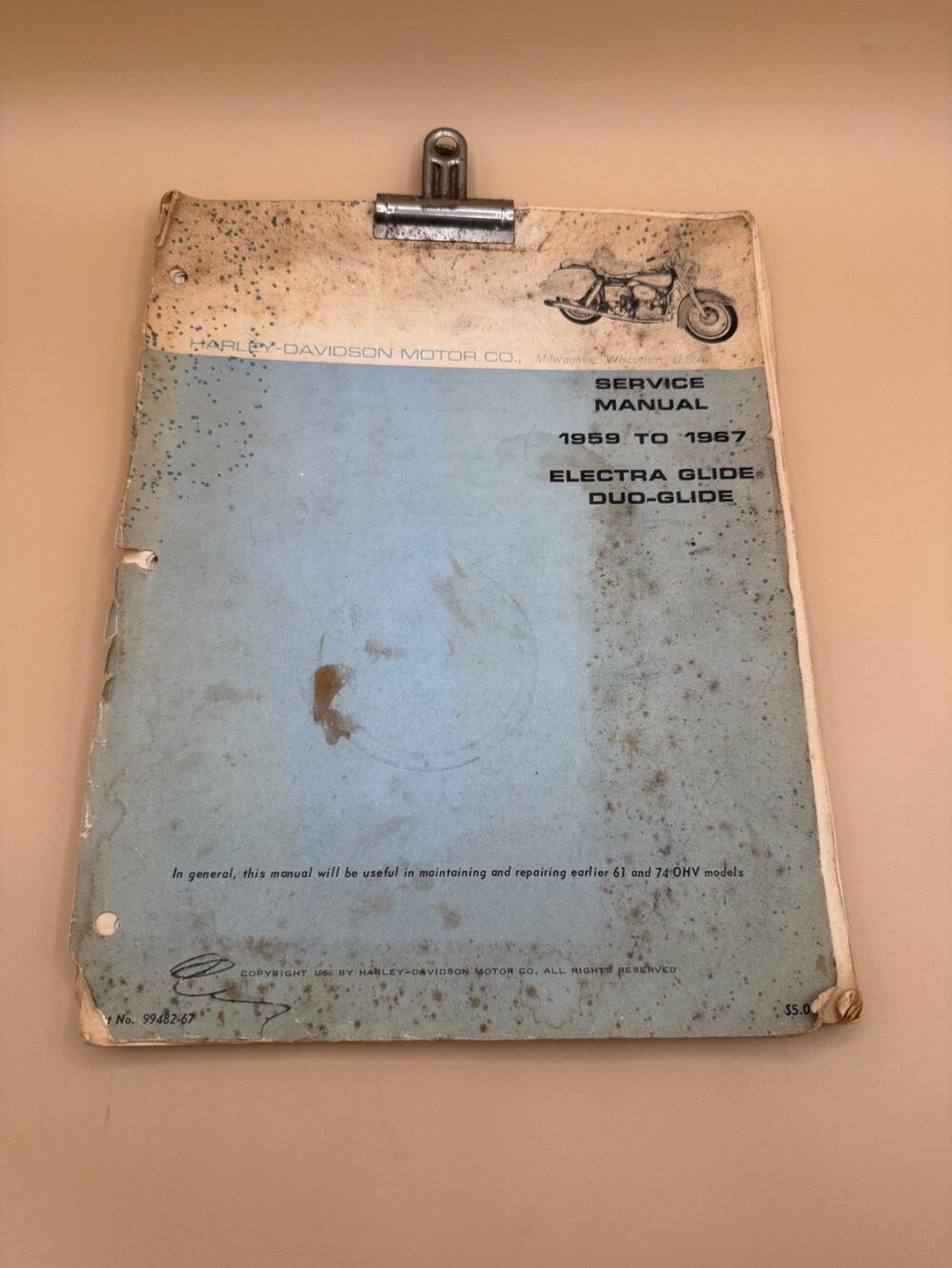 🏍️ Harley-Davidson 1959-1967 Electra Glide Duo-Glide Service Manual OEM